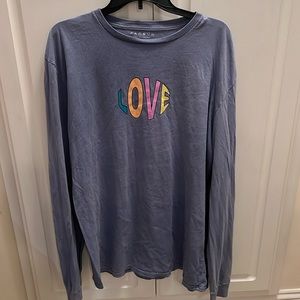Pacsun purple/blue long sleeve LOVE T-shirt XL